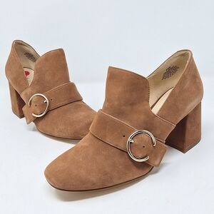 Nine West Walberry Tan Leather Suede Heeled Boots